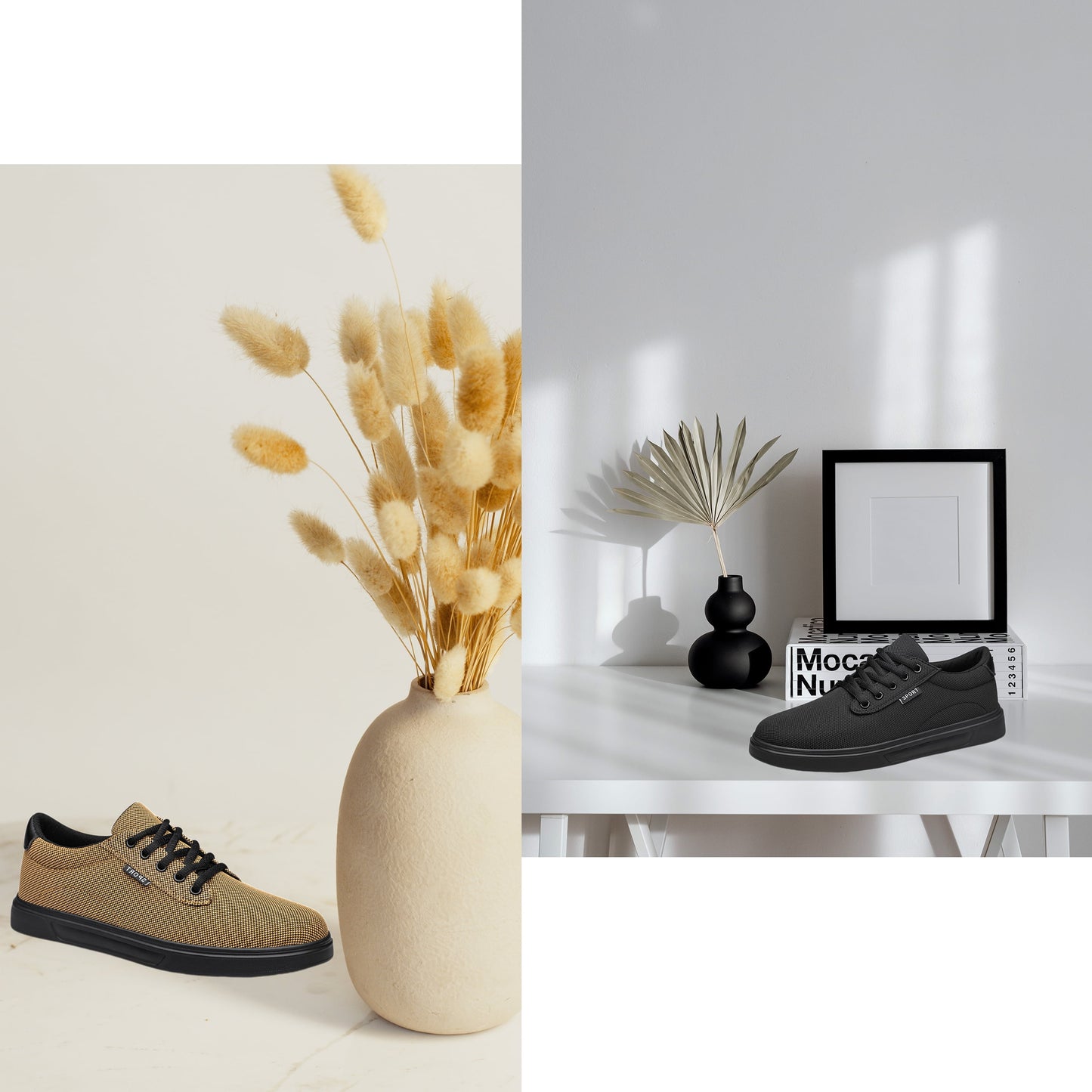 Men'S Dress Shoes Fashion Casual Shoes Lace-Up Canvas Sneakers Khaki 10.5