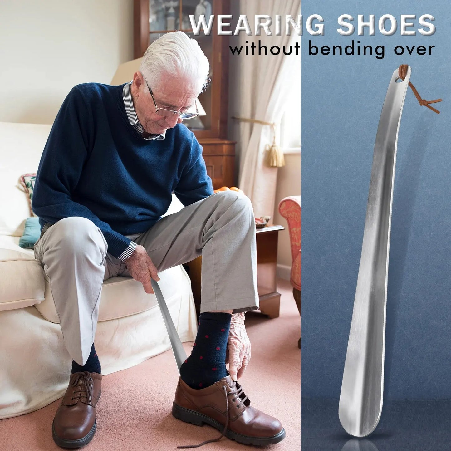 30CM Metal Shoe Horns Long Handle Shoehorn Quality Stainless Steel Shoe Spoon Lifter Shoe Helper Aid Tool Shoe Accessories