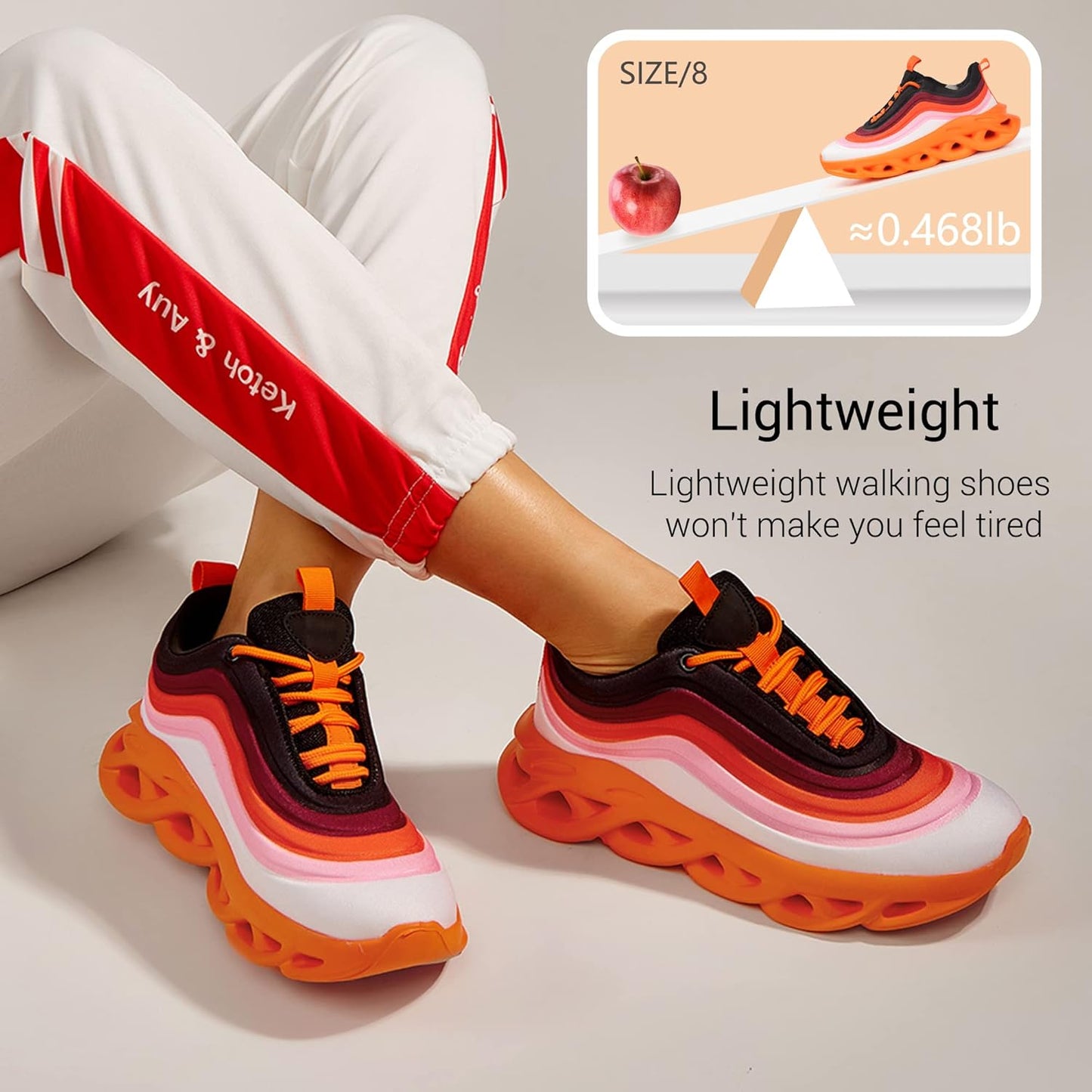 Women'S Chunky Platform Tie Dye Rainbow Sneakers Tennis Running Fashion Shoes