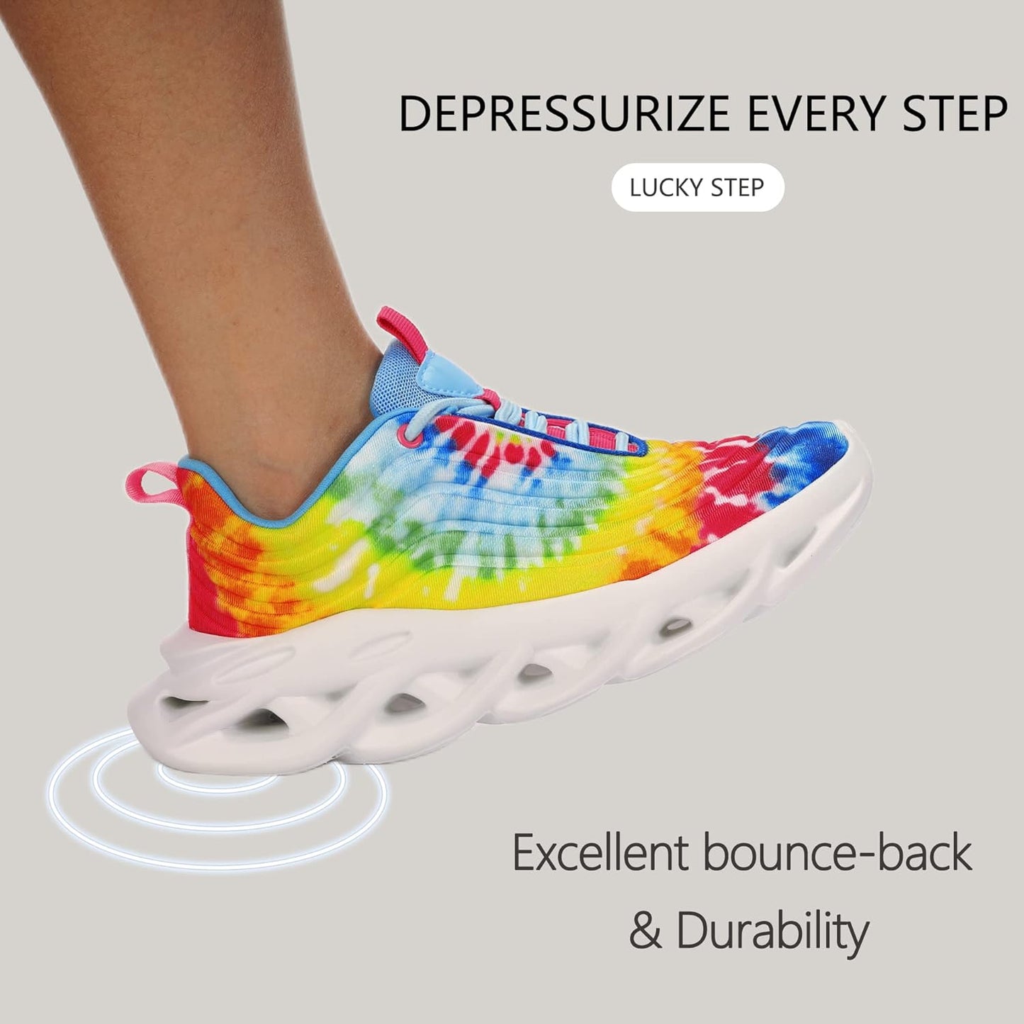 Women'S Chunky Platform Tie Dye Rainbow Sneakers Tennis Running Fashion Shoes