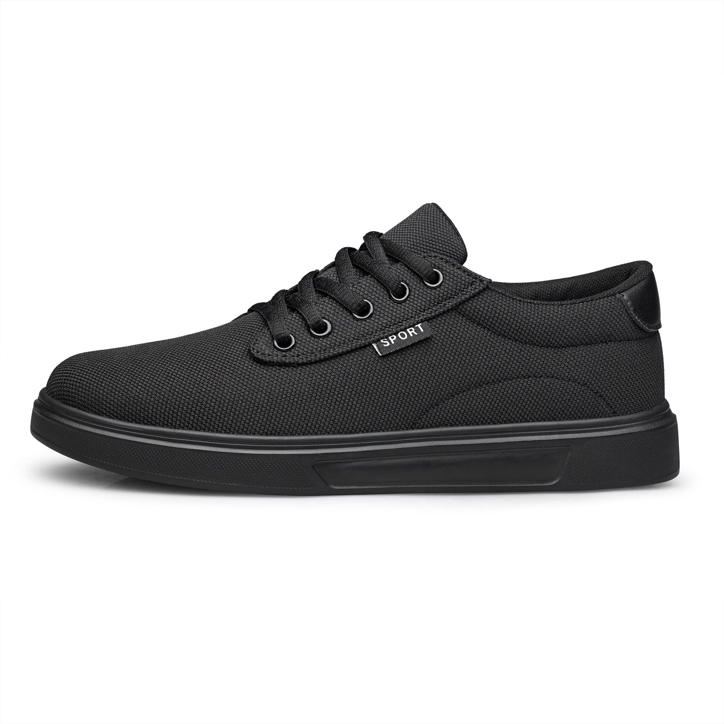 Men'S Dress Shoes Fashion Casual Shoes Lace-Up Canvas Sneakers All Black 10.5