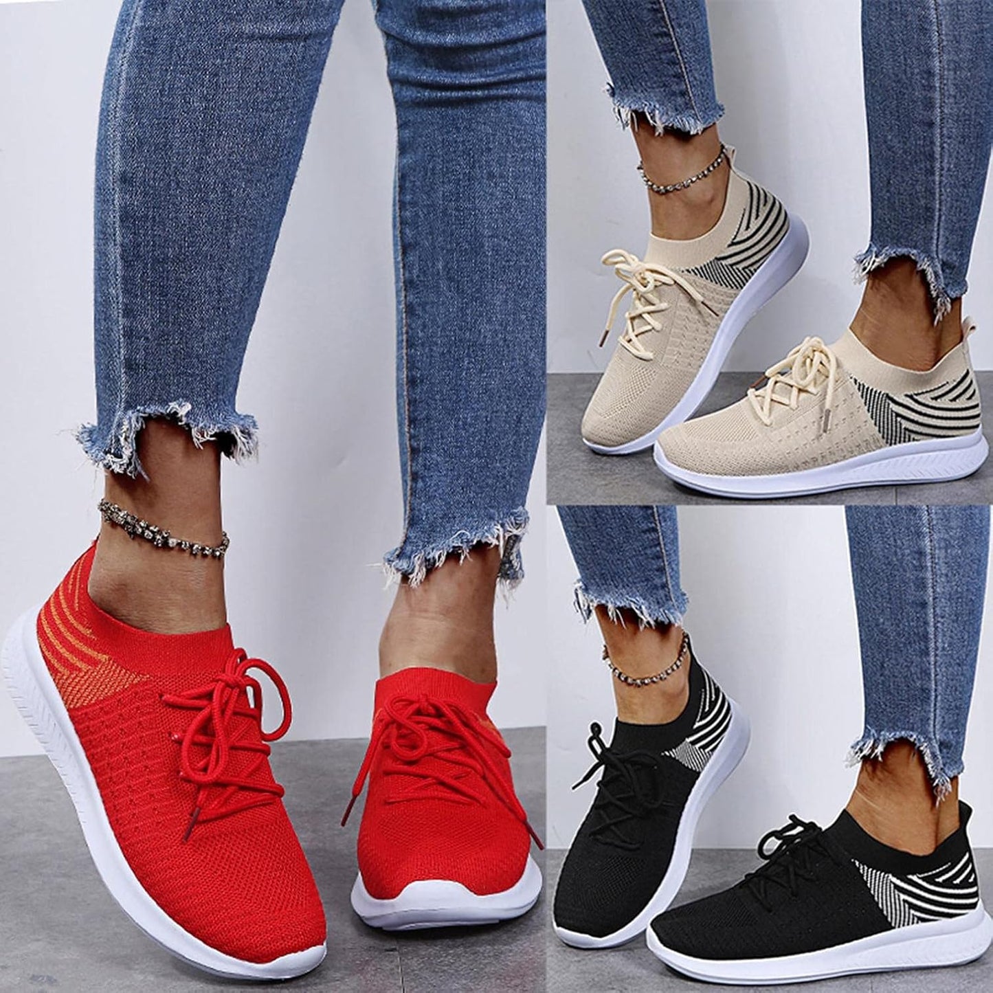 Walking Shoes for Women, Trail Running Lightweight Mesh Tennis Sneaker Fashion Athletic Walking Shoes