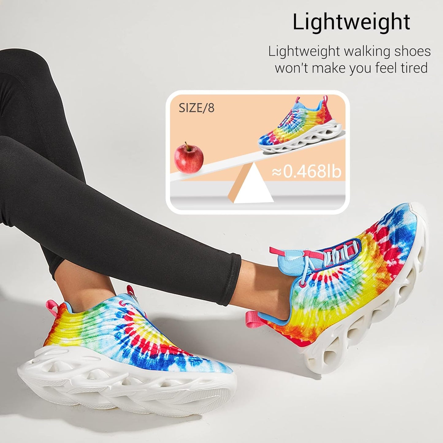 Women'S Chunky Platform Tie Dye Rainbow Sneakers Tennis Running Fashion Shoes