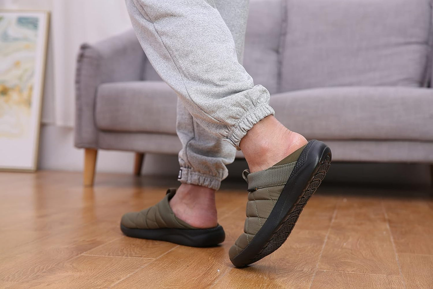Slippers for Men and Womens Indoor House Shoes Plush Slip on Outdoor Garden Loafers