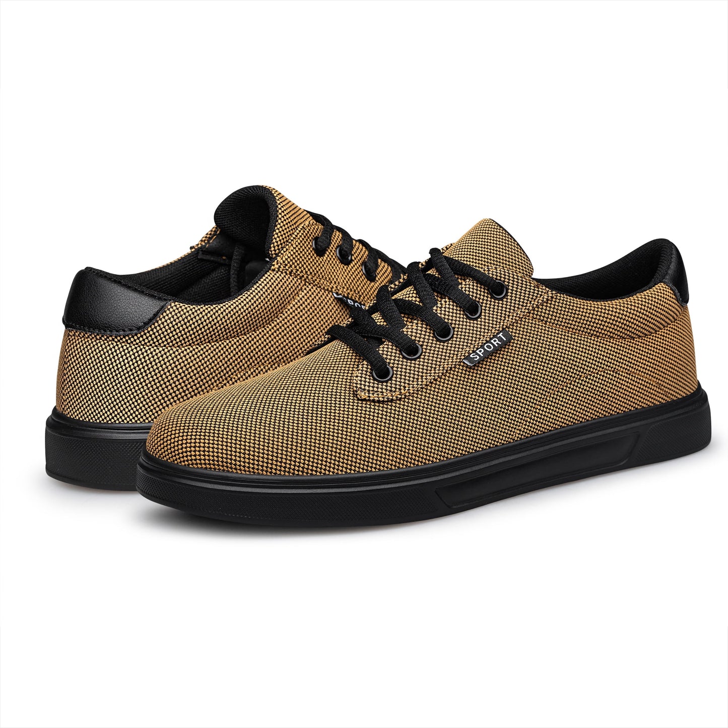 Men'S Dress Shoes Fashion Casual Shoes Lace-Up Canvas Sneakers Khaki 10.5