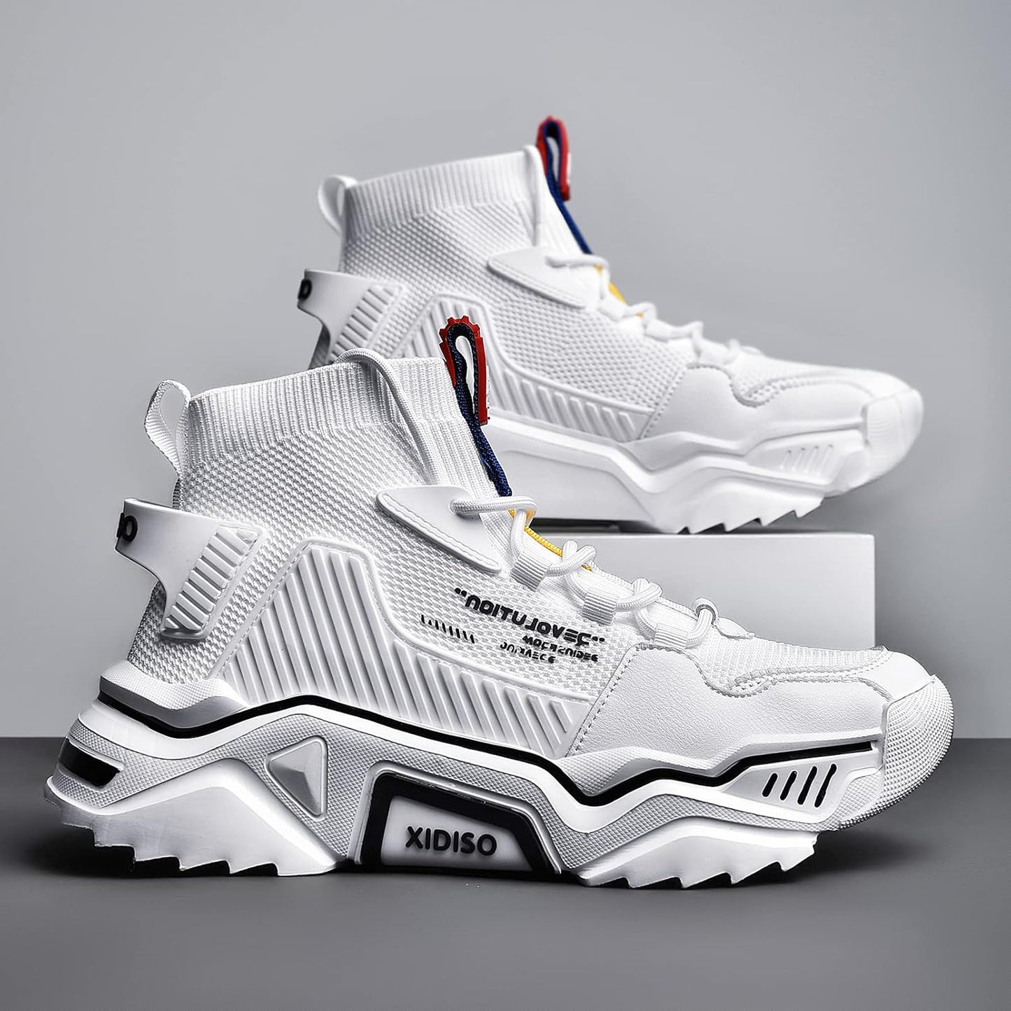 Fashion Shoes for Mens High Top Casual Walking Shoes Non Slip Breathable Mesh Lightweight Sneakers