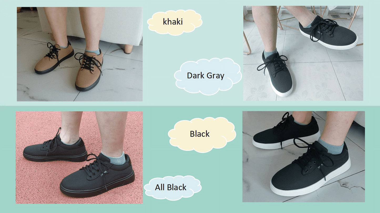 Men'S Dress Shoes Fashion Casual Shoes Lace-Up Canvas Sneakers Khaki 10.5