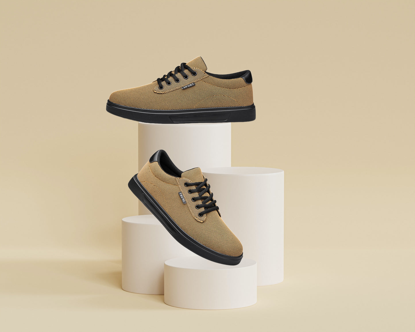 Men'S Dress Shoes Fashion Casual Shoes Lace-Up Canvas Sneakers Khaki 10.5