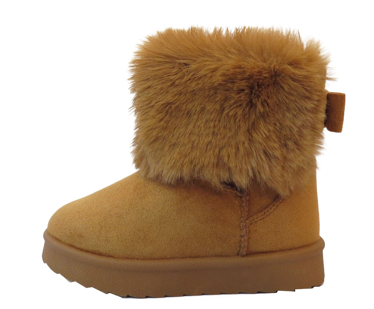 GIRLS WINTER FUR LINED COLLAR WINTER COSY KIDS FASHION SHOES SNUG ANKLE BOOTS