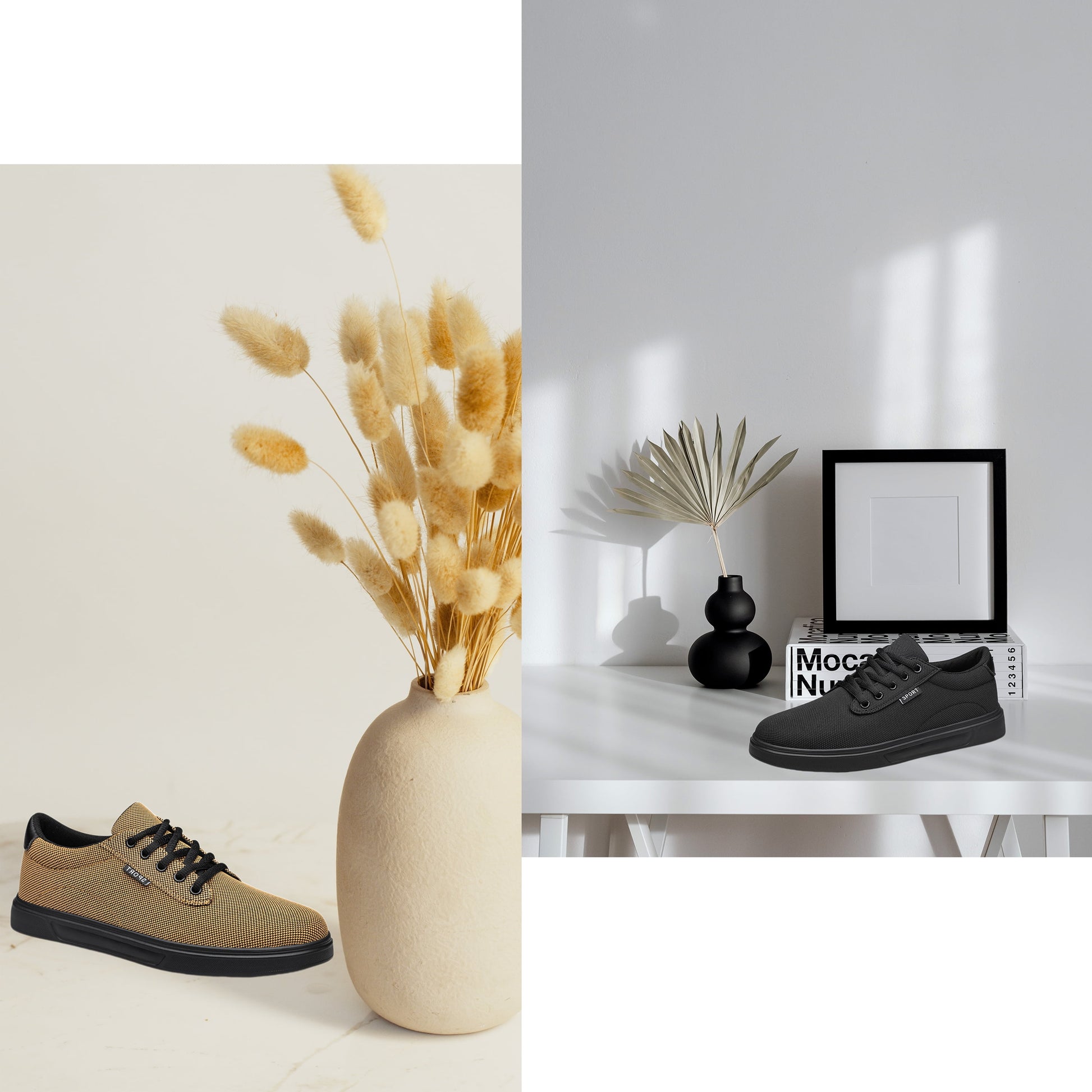Men'S Dress Shoes Fashion Casual Shoes Lace-Up Canvas Sneakers All Black 10.5
