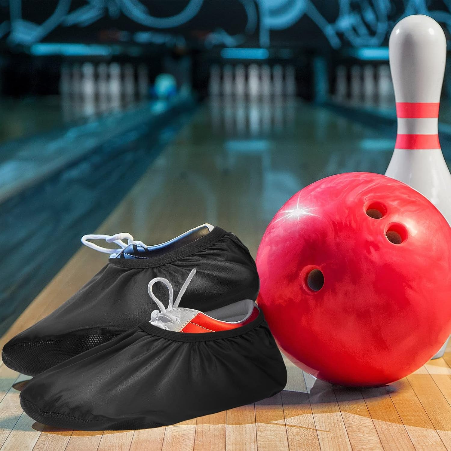 2 Pieces Bowling Shoe Covers for Sports Bowling Polyester Shoe Covers Protector Accessories for Men Women Game Sports Supplies