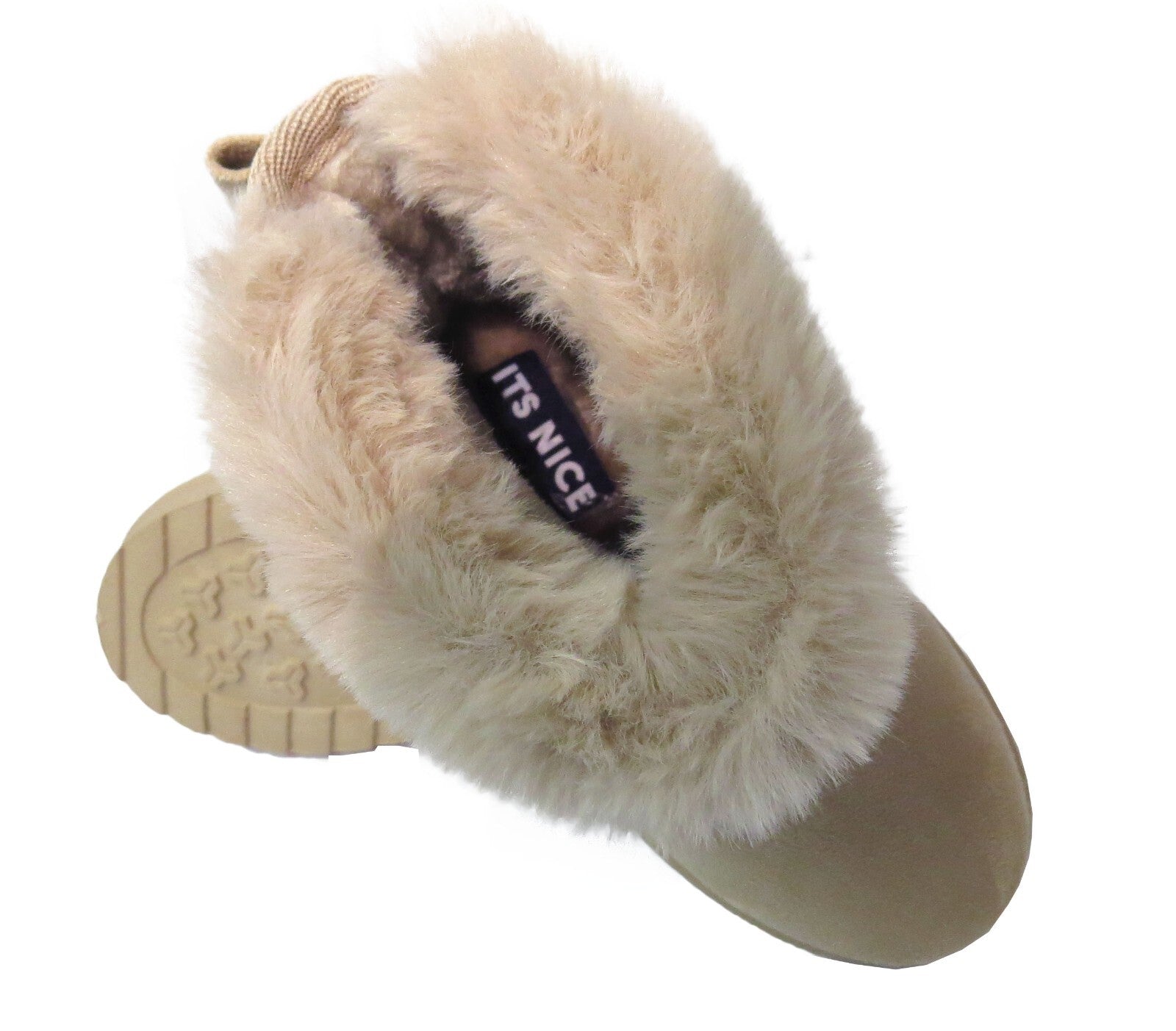 GIRLS WINTER FUR LINED COLLAR WINTER COSY KIDS FASHION SHOES SNUG ANKLE BOOTS