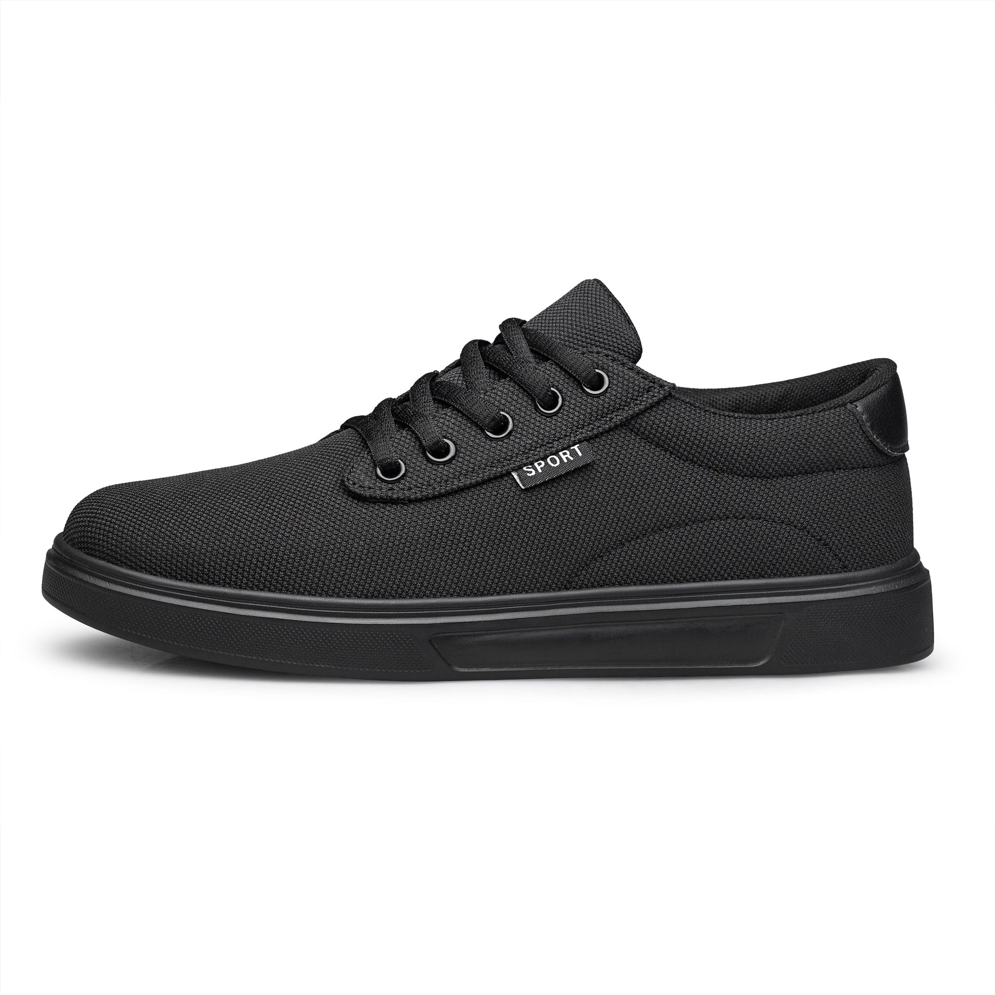 Men'S Dress Shoes Fashion Casual Shoes Lace-Up Canvas Sneakers All Black 10.5