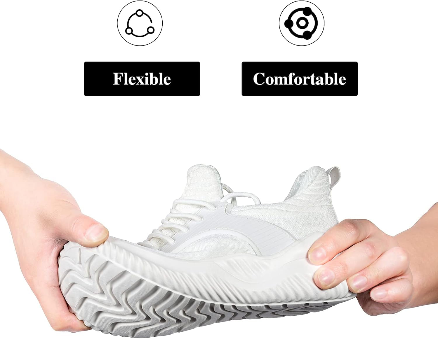 Women'S Walking Running Sneakers - Tennis Athletic Gym Shoes Ankle Support Lightweight Comfortable Workout White Size 8