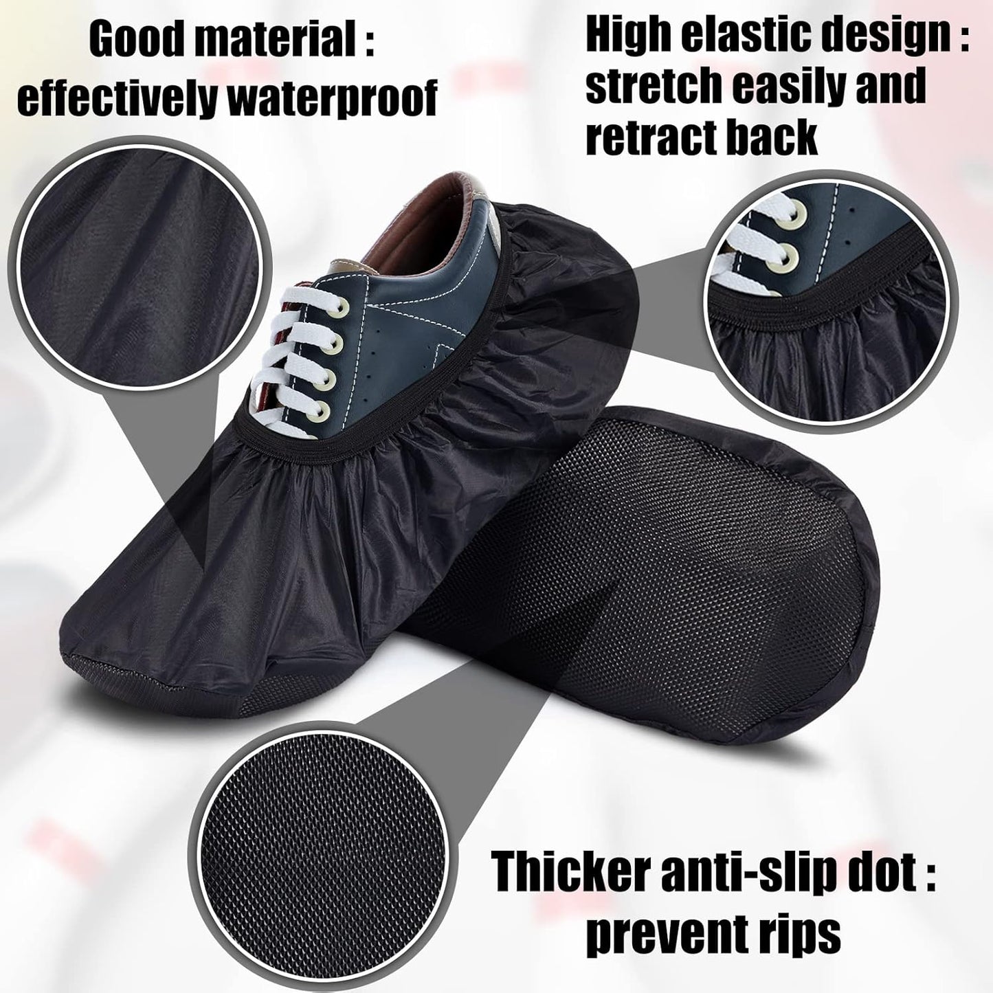 2 Pieces Bowling Shoe Covers for Sports Bowling Polyester Shoe Covers Protector Accessories for Men Women Game Sports Supplies