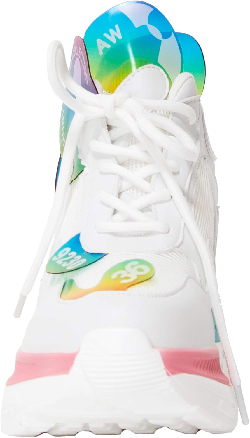 Rainbow Wonderland Platform Sneakers - Fashion Shoes