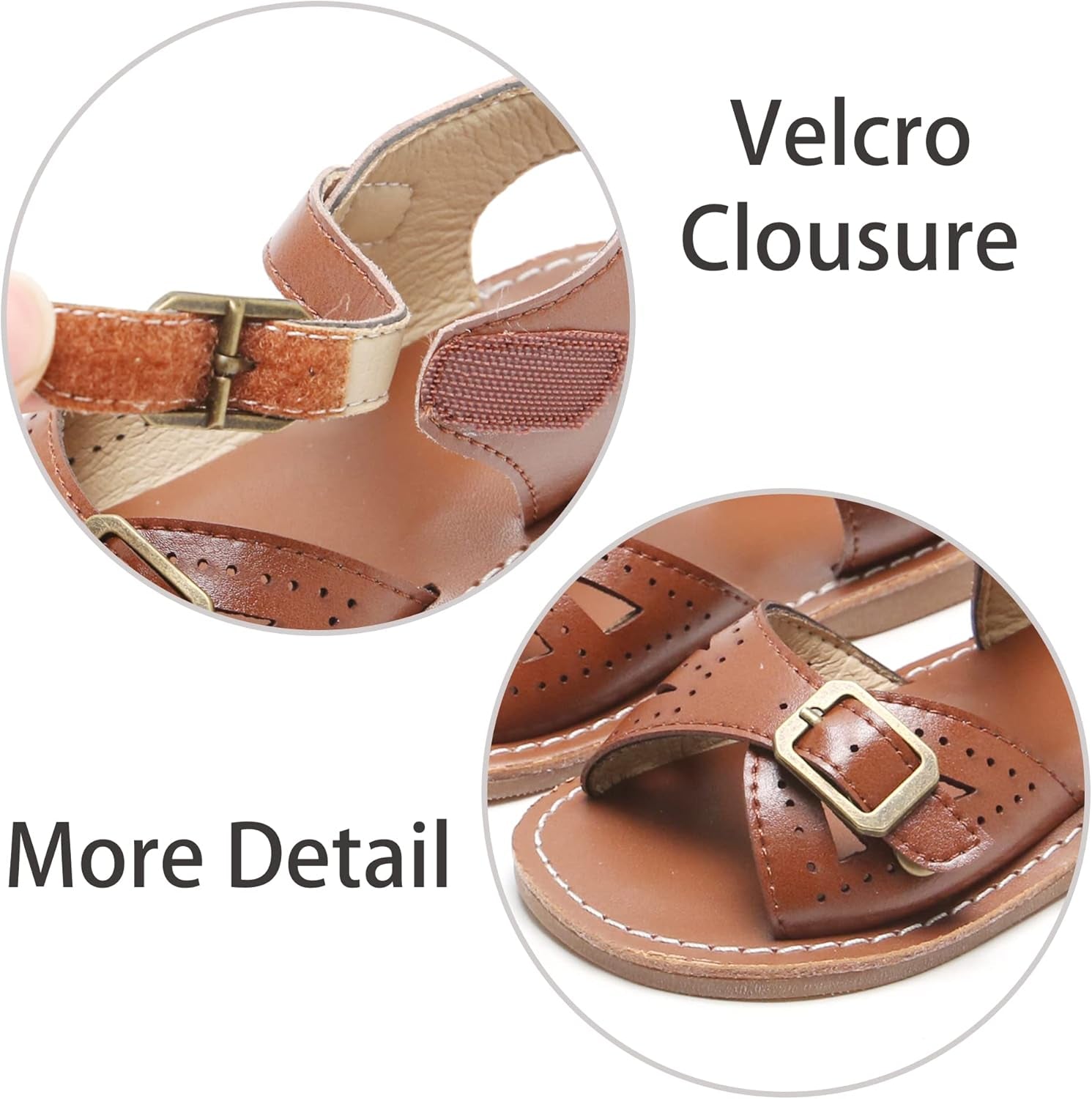 Girls Sandal Dress Shoe for Toddler/Little Kid Party School Shoe (22-Brown,12M)
