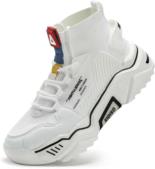 Fashion Shoes for Mens High Top Casual Walking Shoes Non Slip Breathable Mesh Lightweight Sneakers