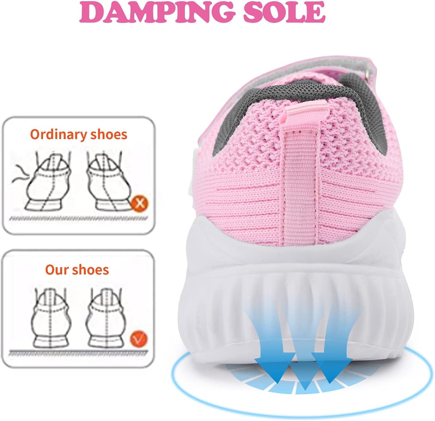 Girls Tennis Shoes – Star Kids Sneakers Non Slip Comfortable Lightweight Breathable for Walking Trial Running Gym Athletic Sport Pink
