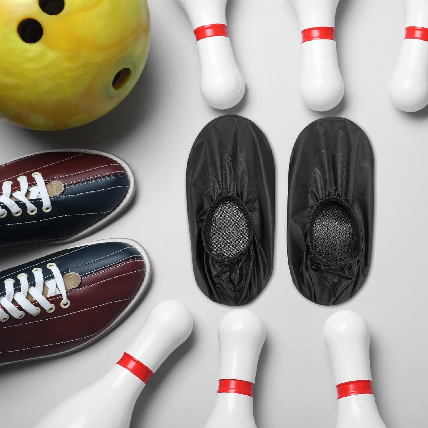 2 Pieces Bowling Shoe Covers for Sports Bowling Polyester Shoe Covers Protector Accessories for Men Women Game Sports Supplies