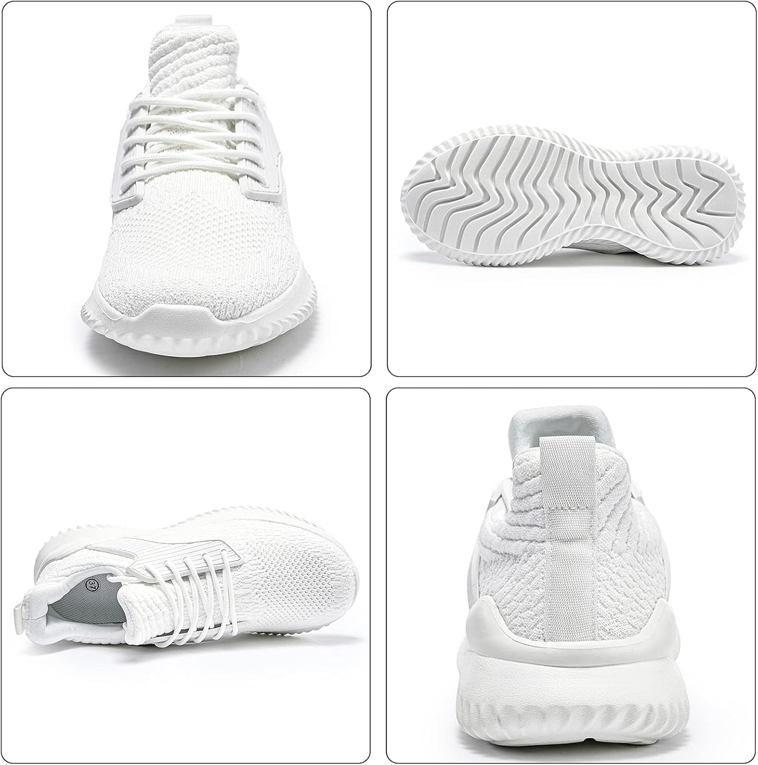 Women'S Walking Running Sneakers - Tennis Athletic Gym Shoes Ankle Support Lightweight Comfortable Workout White Size 8